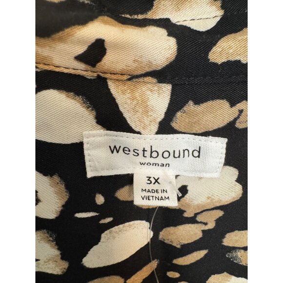 Westbound Button-Up Shirt Women 3X Black Animal Print TENCEL - Picture 3 of 8